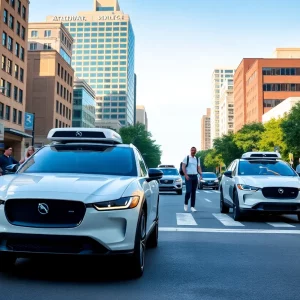 Jaguar I-PACE robotaxi operating in Atlanta streets