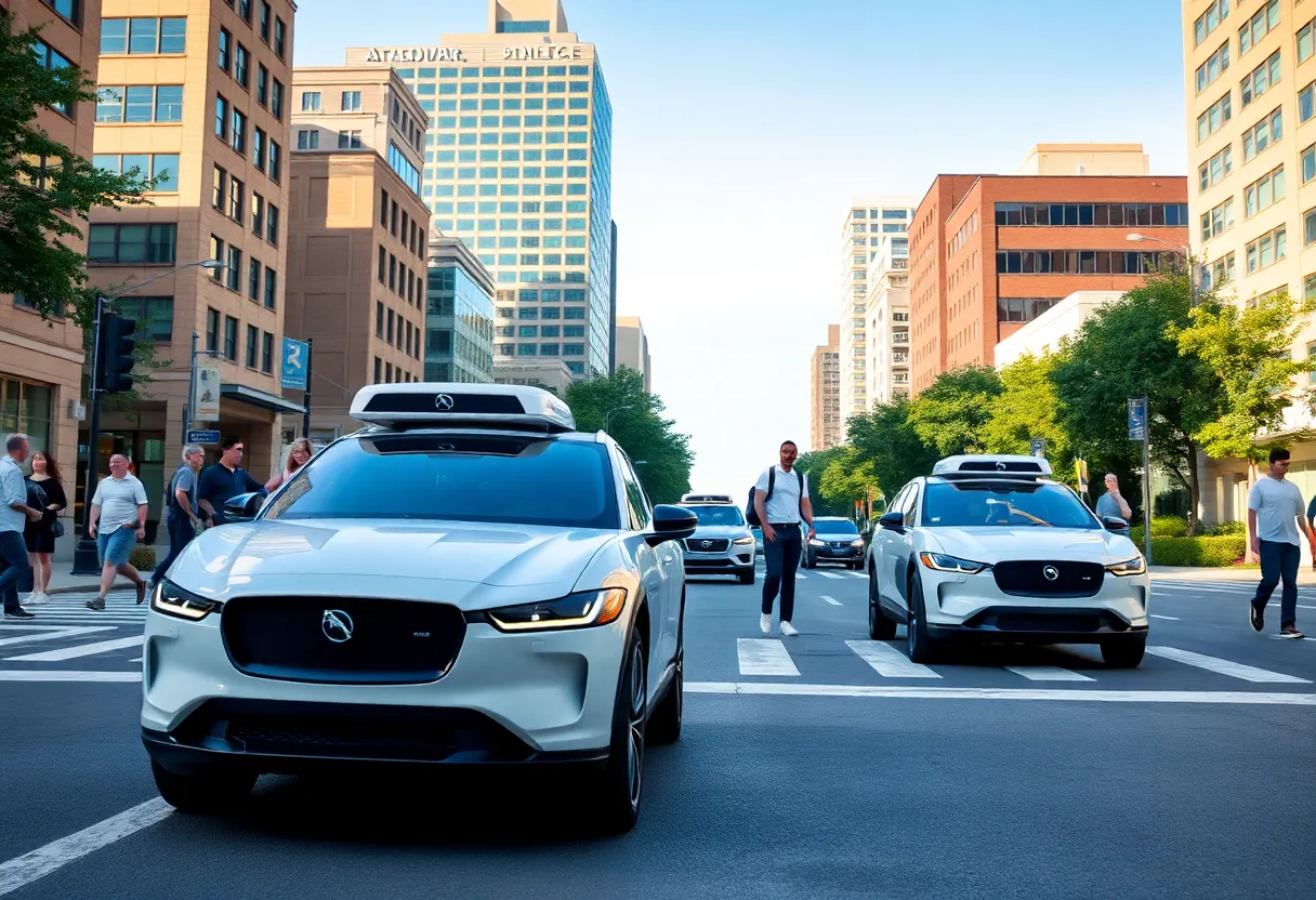Jaguar I-PACE robotaxi operating in Atlanta streets
