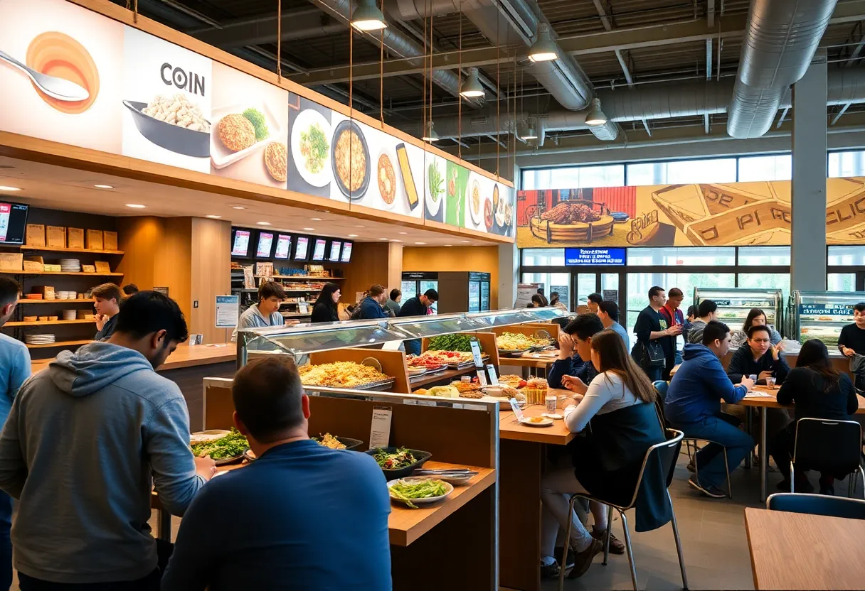 Diverse food options served at Kennesaw State University dining hall