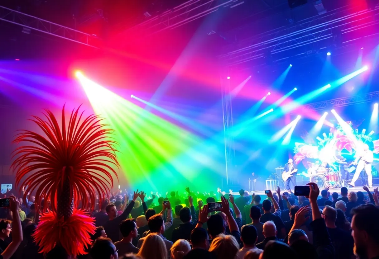 Audience enjoying Lady Gaga's Mayhem Ball Tour concert