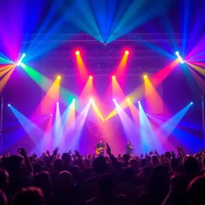 Lady Gaga performing at The Mayhem Ball concert