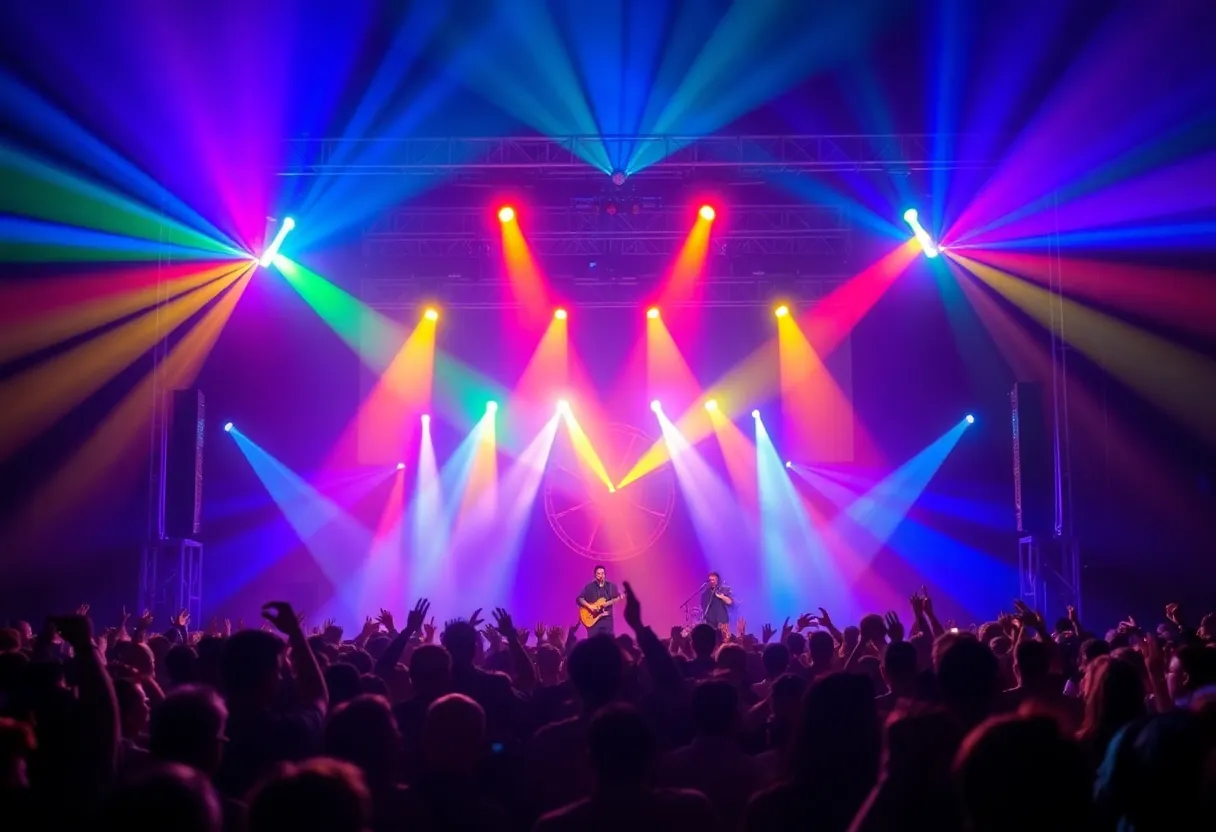 Lady Gaga performing at The Mayhem Ball concert