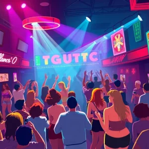 Vibrant nightlife scene at Magic City featuring dancers and music.