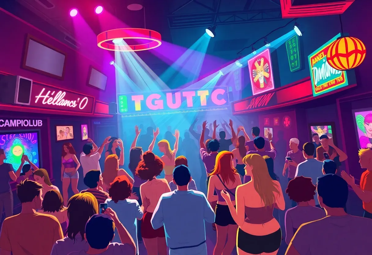 Vibrant nightlife scene at Magic City featuring dancers and music.