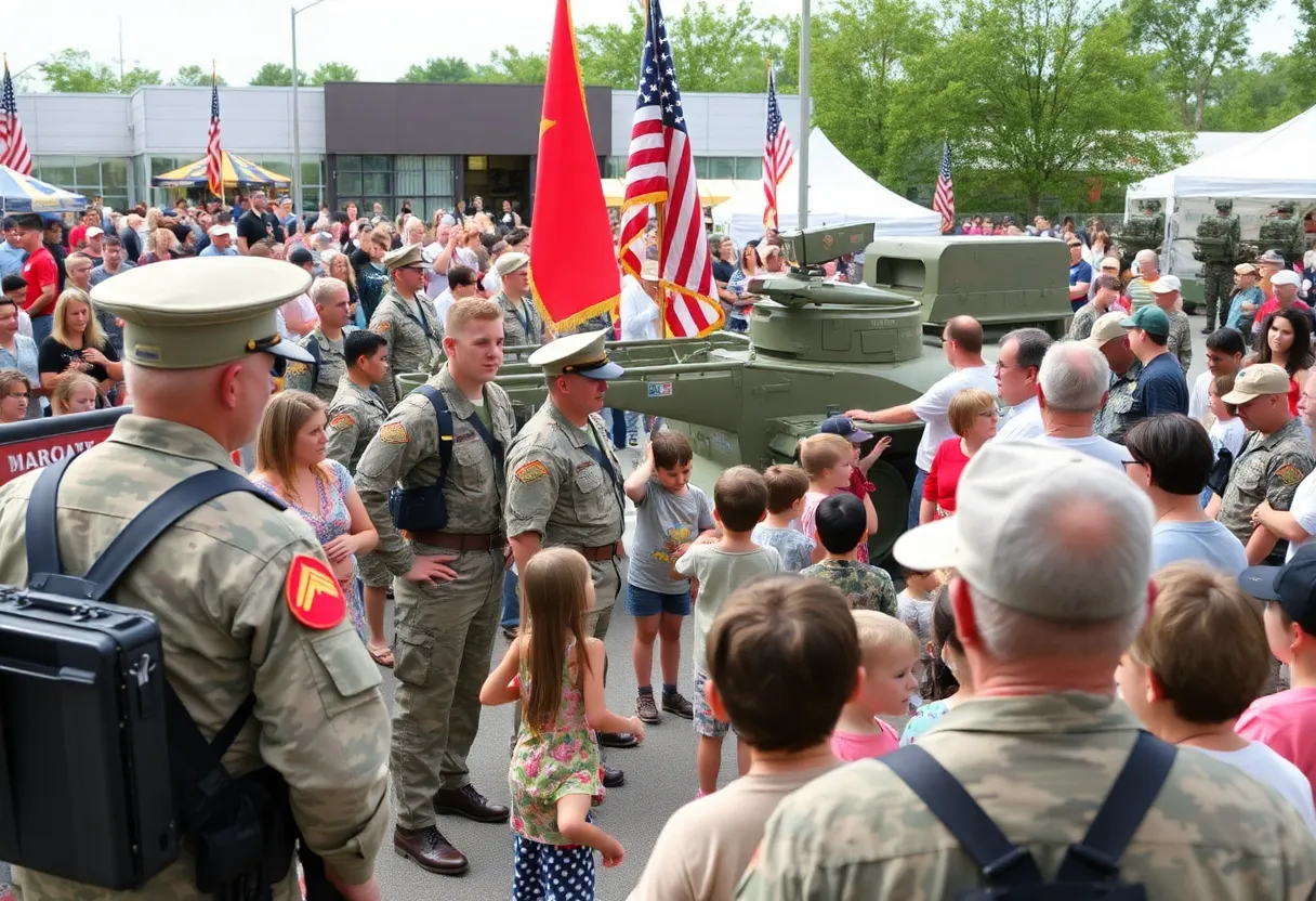 Community celebrating Marine Week Atlanta with Marines and performances