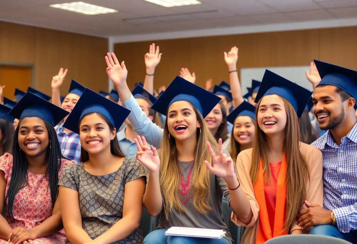 Students celebrating graduation in Metro Atlanta