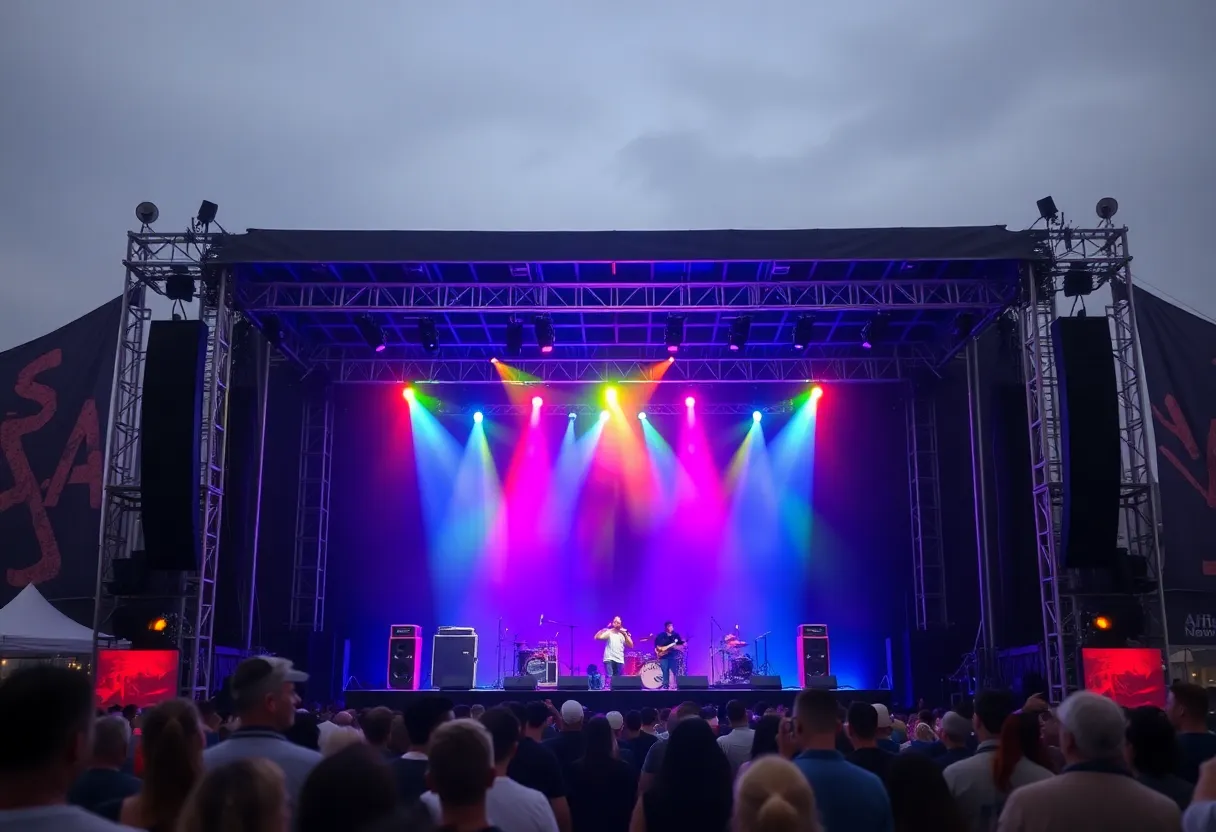 Vibrant concert stage with fresh lights