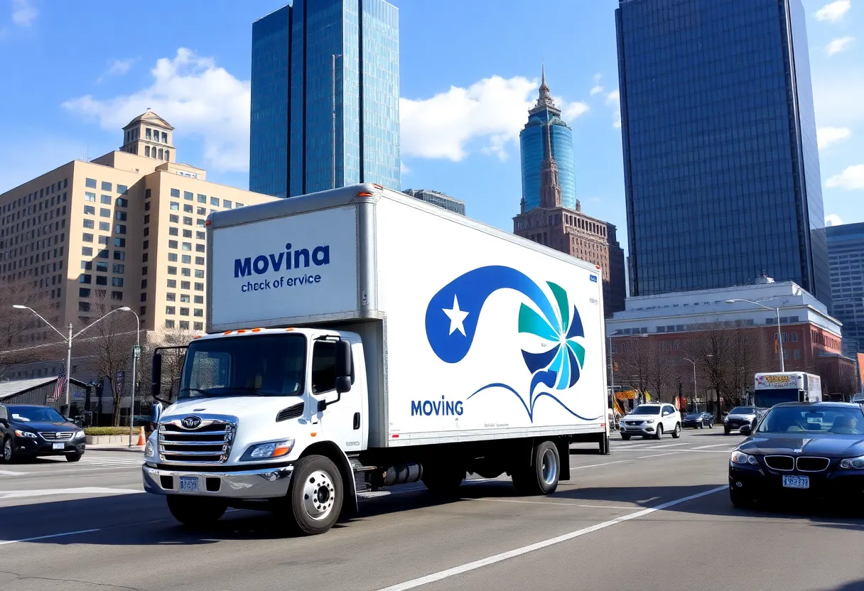 Moving truck in Atlanta city