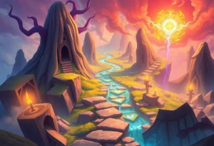 Fantasy game setting from MTG Arena's 'Through the Omenpaths' expansion