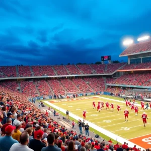 Murray State Racers and Georgia State Panthers competing in a college football game