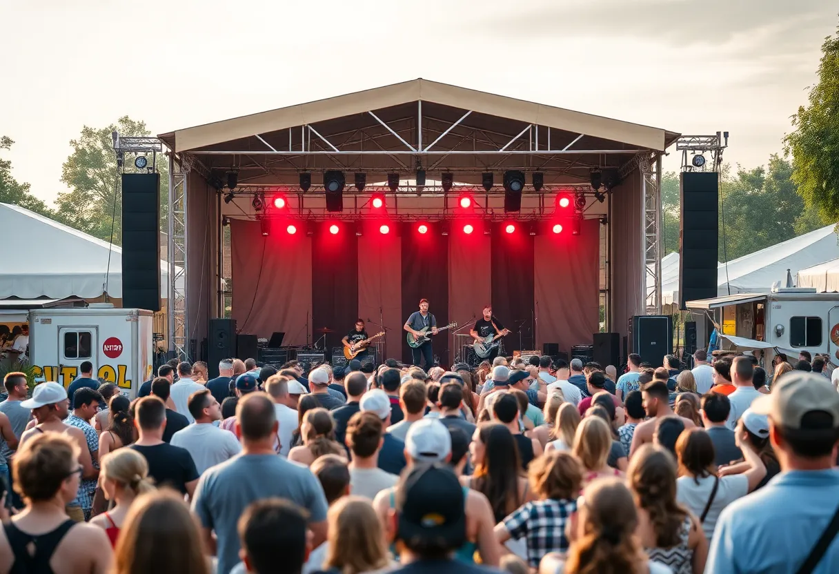 Crowd enjoying live performances at music festivals in Atlanta and Chicago.