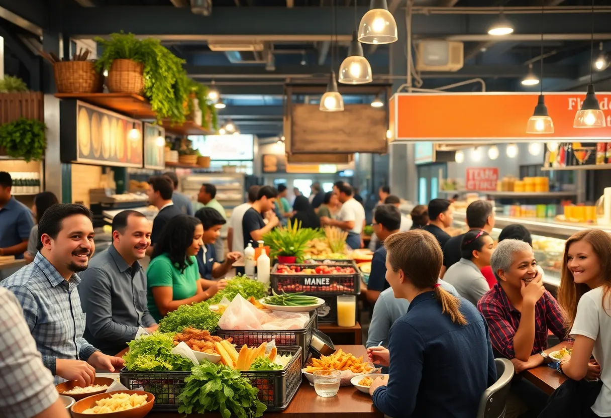 A busy Krog Street Market featuring new restaurants in Atlanta.