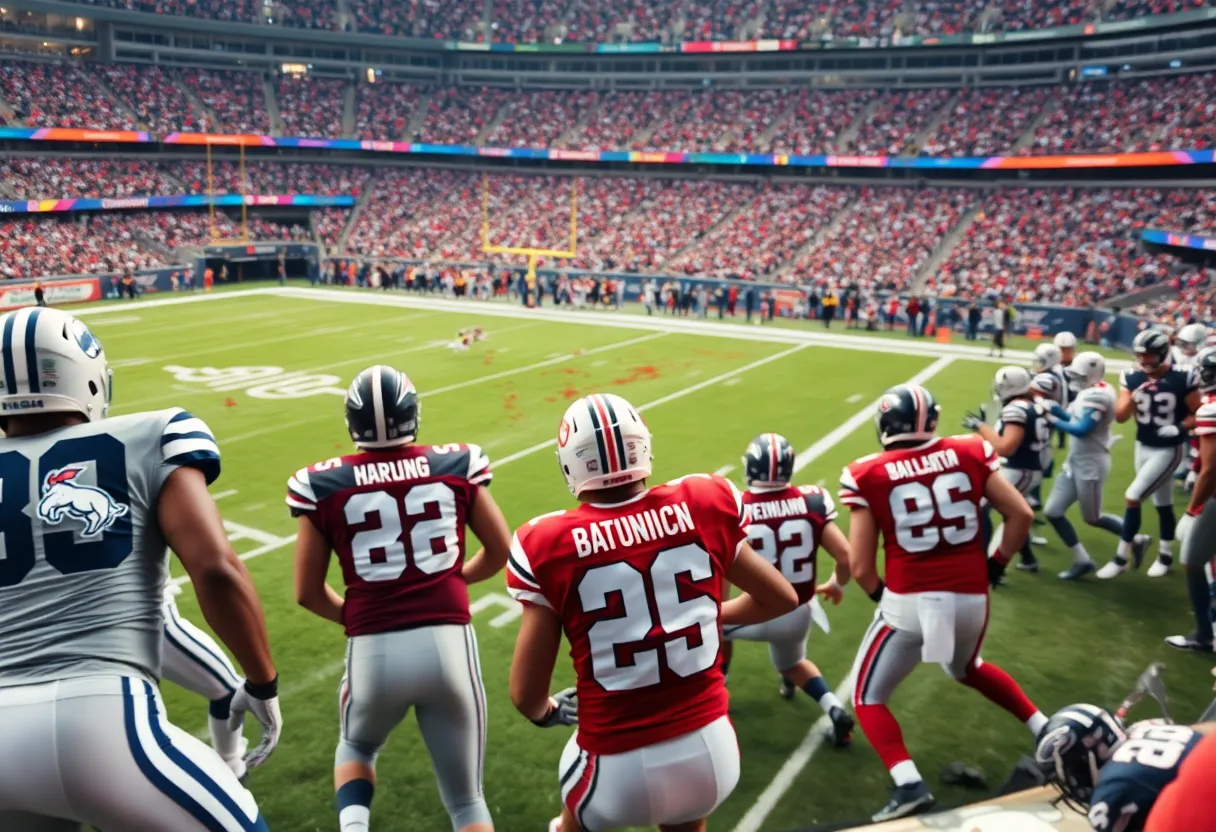 NFL players in action during a game