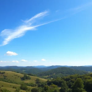 Clear skies and warm weather in North Georgia