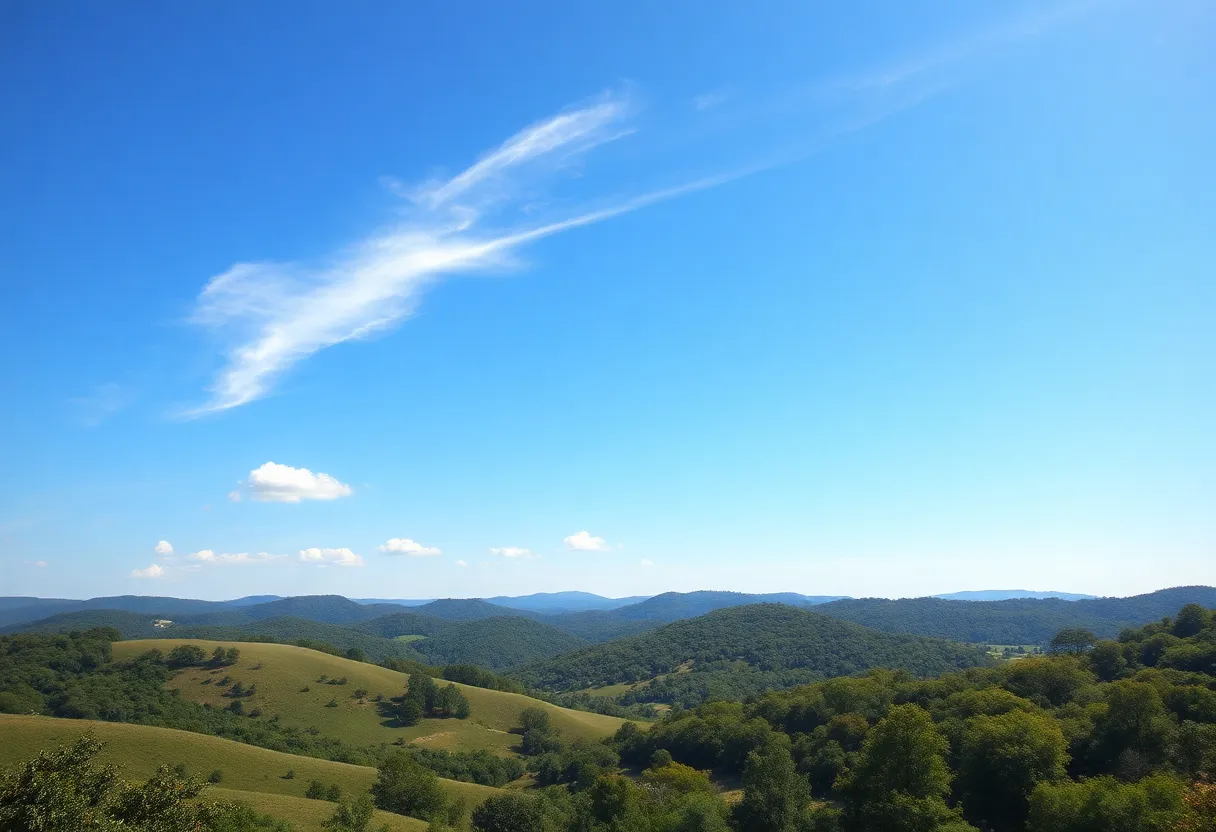 Clear skies and warm weather in North Georgia