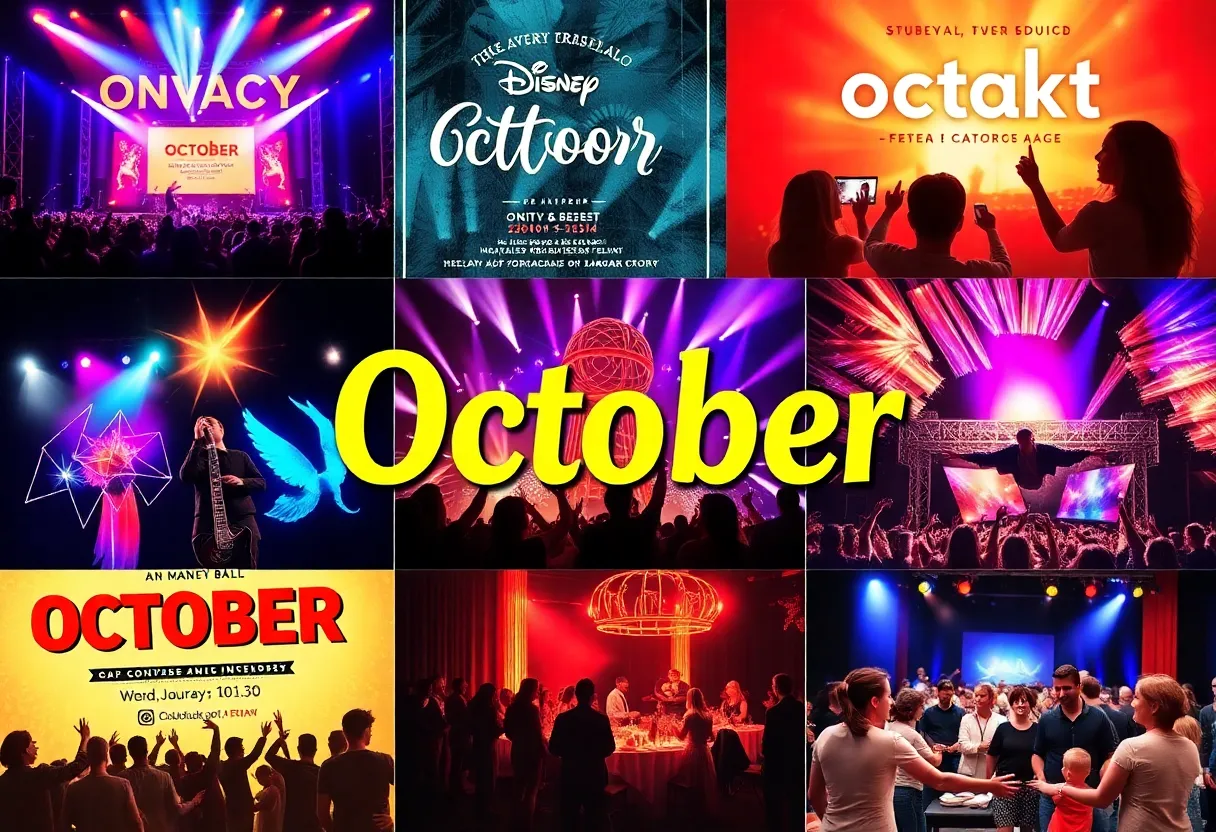A collage depicting various October events in Atlanta