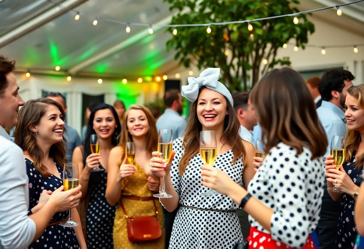 Young professionals enjoying the Park 100 Summer Social fundraiser at Park Tavern's patio