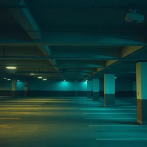 Surveillance footage of a parking garage highlighting security concerns