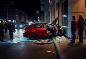 Crash scene involving a police chase in Atlanta