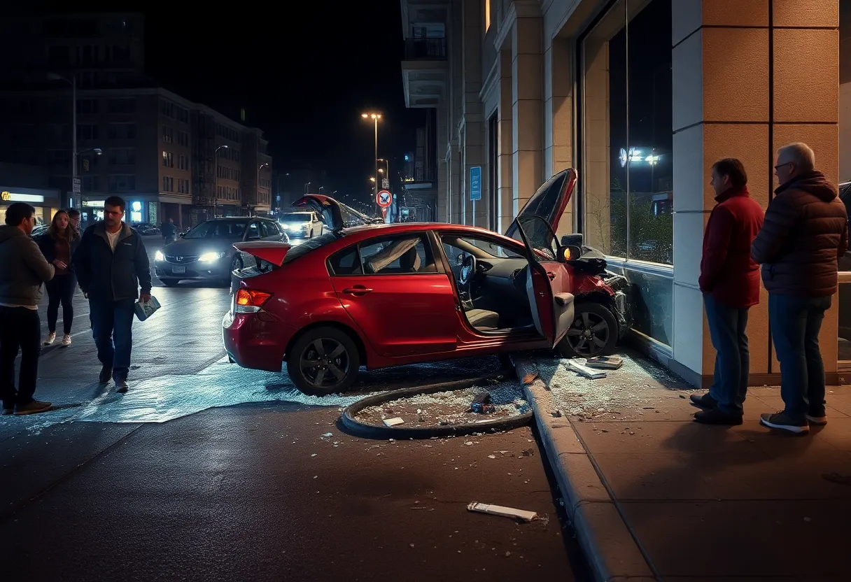 Crash scene involving a police chase in Atlanta