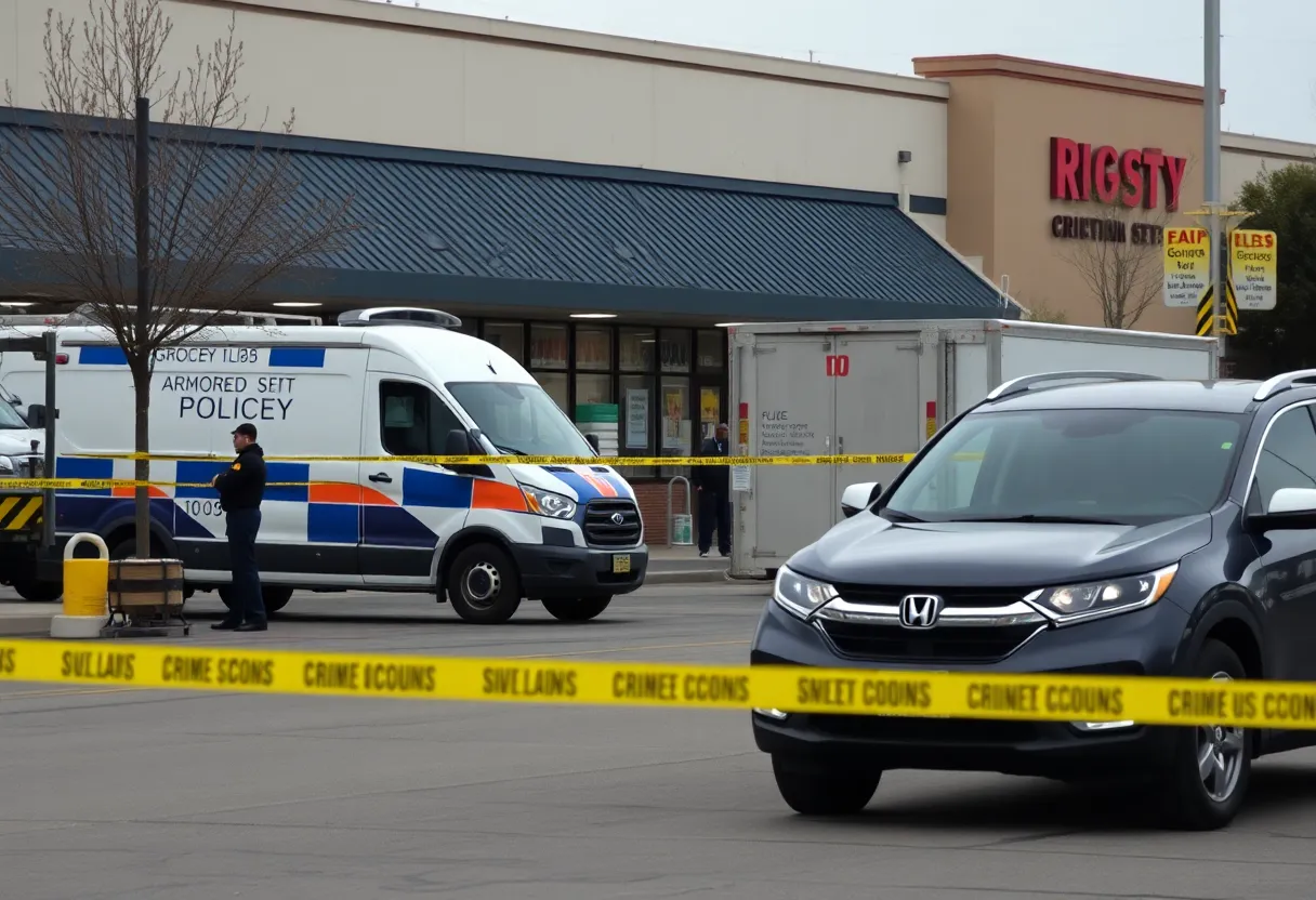 Police investigating a shooting incident at a grocery store in Atlanta.