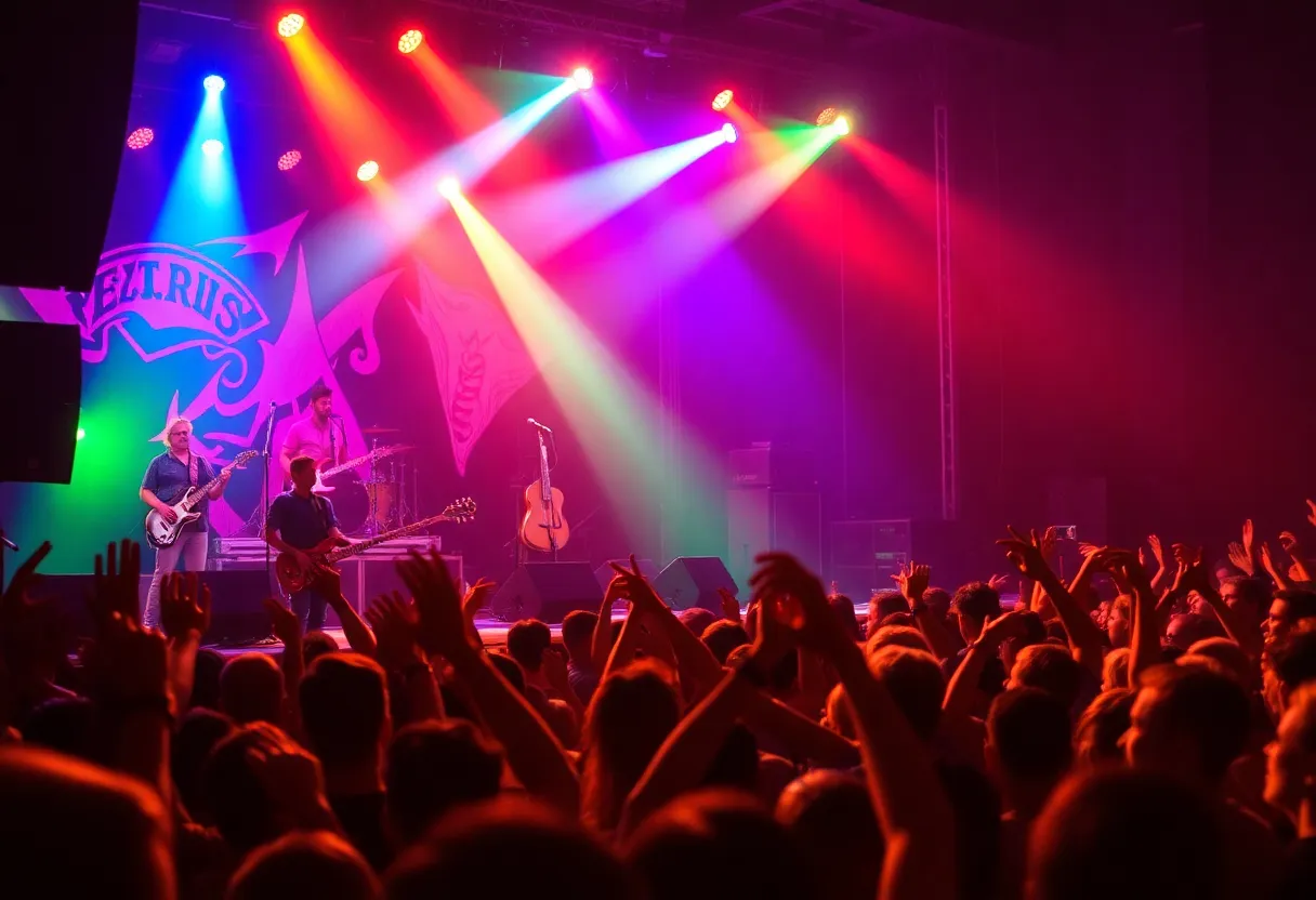 Band performing live on stage at a concert