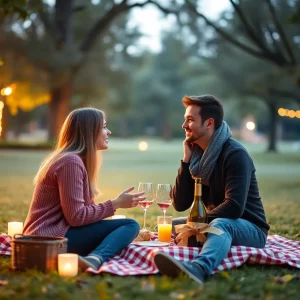 Cozy date night picnic setup in Brookhaven park.
