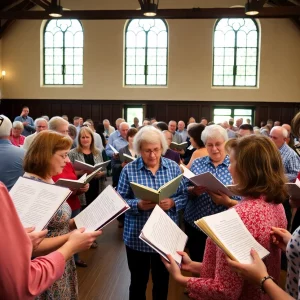 Community gathering for Sacred Harp singing