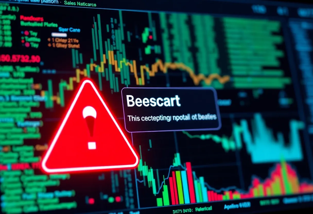 Illustration of a data breach alert on a sales software platform