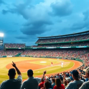 Fans celebrating at a Seattle Mariners baseball game.