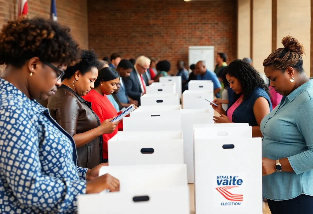 Voters at the polling station during Senate District 21 election