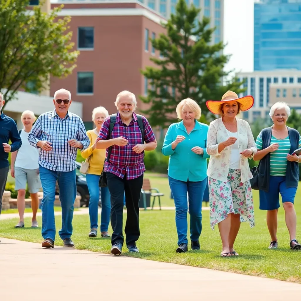 Seniors participating in outdoor activities in a community setting in Atlanta.
