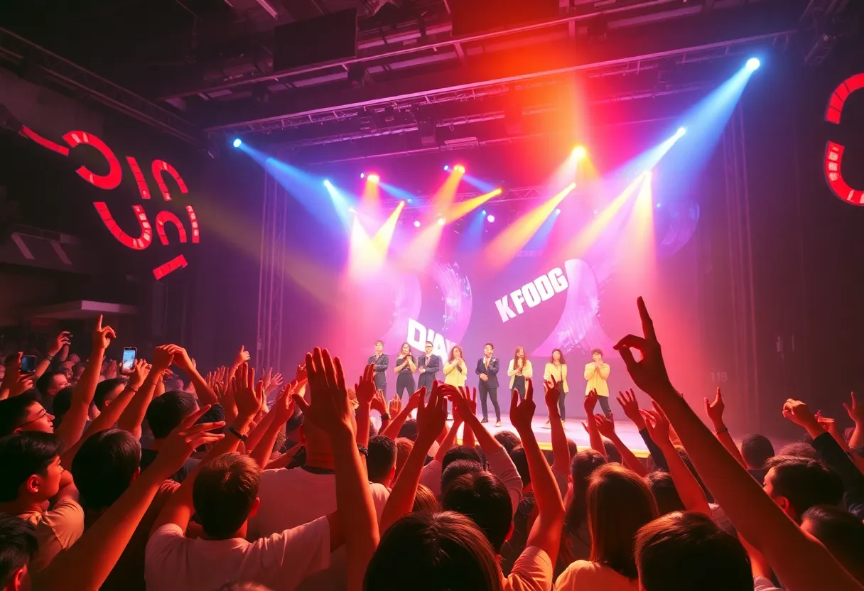 SF9 concert with fans cheering