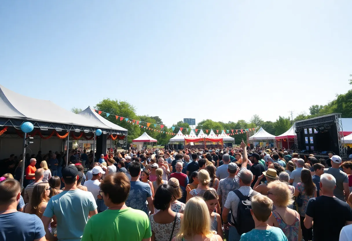 Crowd enjoying performances at Shaky Knees Music Festival in Piedmont Park