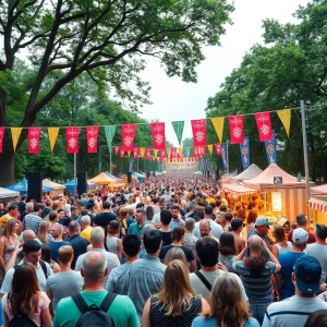 Crowd enjoying the Shaky Knees Music Festival at Piedmont Park.