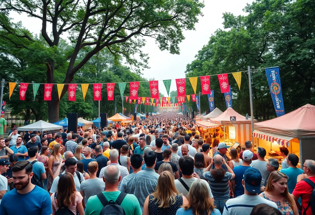 Crowd enjoying the Shaky Knees Music Festival at Piedmont Park.