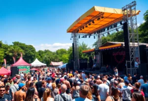 A lively crowd at the Shaky Knees Music Festival in Piedmont Park