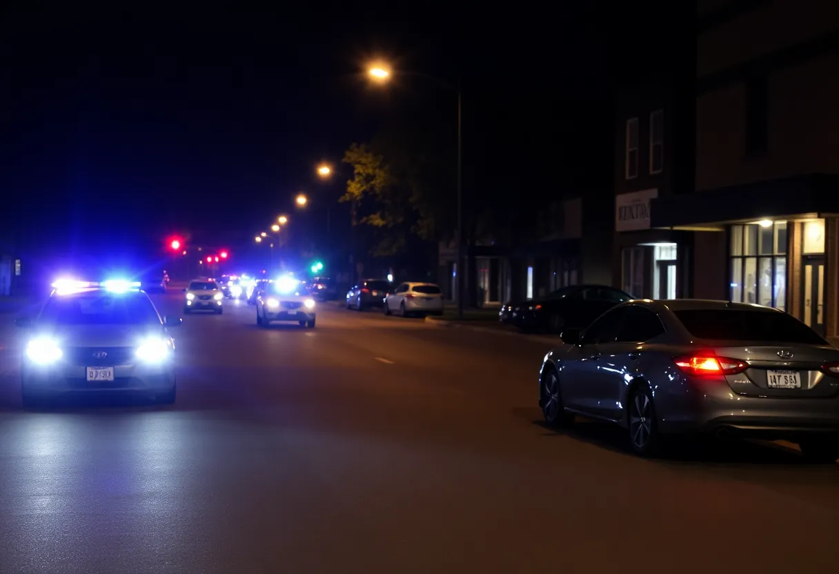 Police lights at a shooting scene in Atlanta