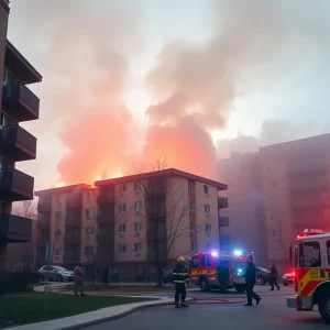 Firefighters responding to a fire at Bella 810 Apartments in Smyrna.