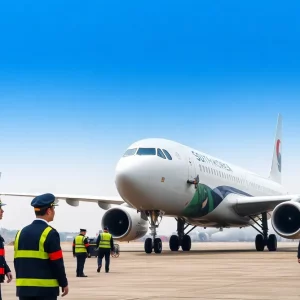 South Korean charter plane at Hartsfield-Jackson International Airport