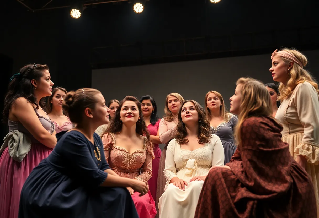A scene from the all-female version of The Taming of the Shrew by Atlanta Shakespeare Company