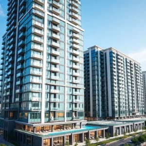 The Mitchell luxury residential tower at Centennial Yards, Atlanta