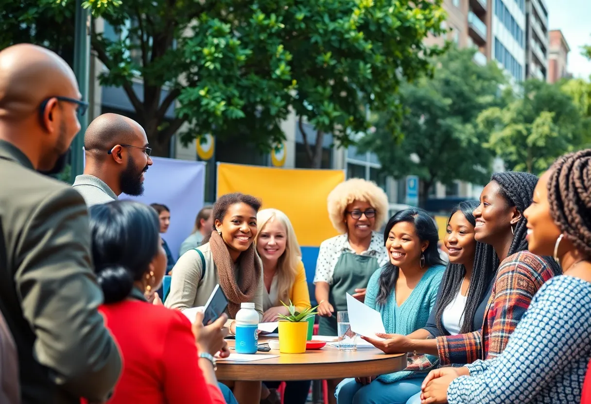 Community meeting discussing transportation issues in Atlanta