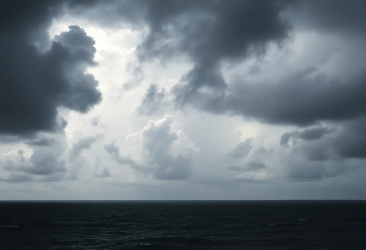 Clouds of Tropical Storm Humberto over the Atlantic Ocean