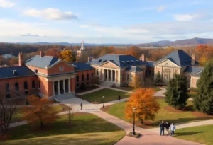 Scenic view of a Georgian university campus