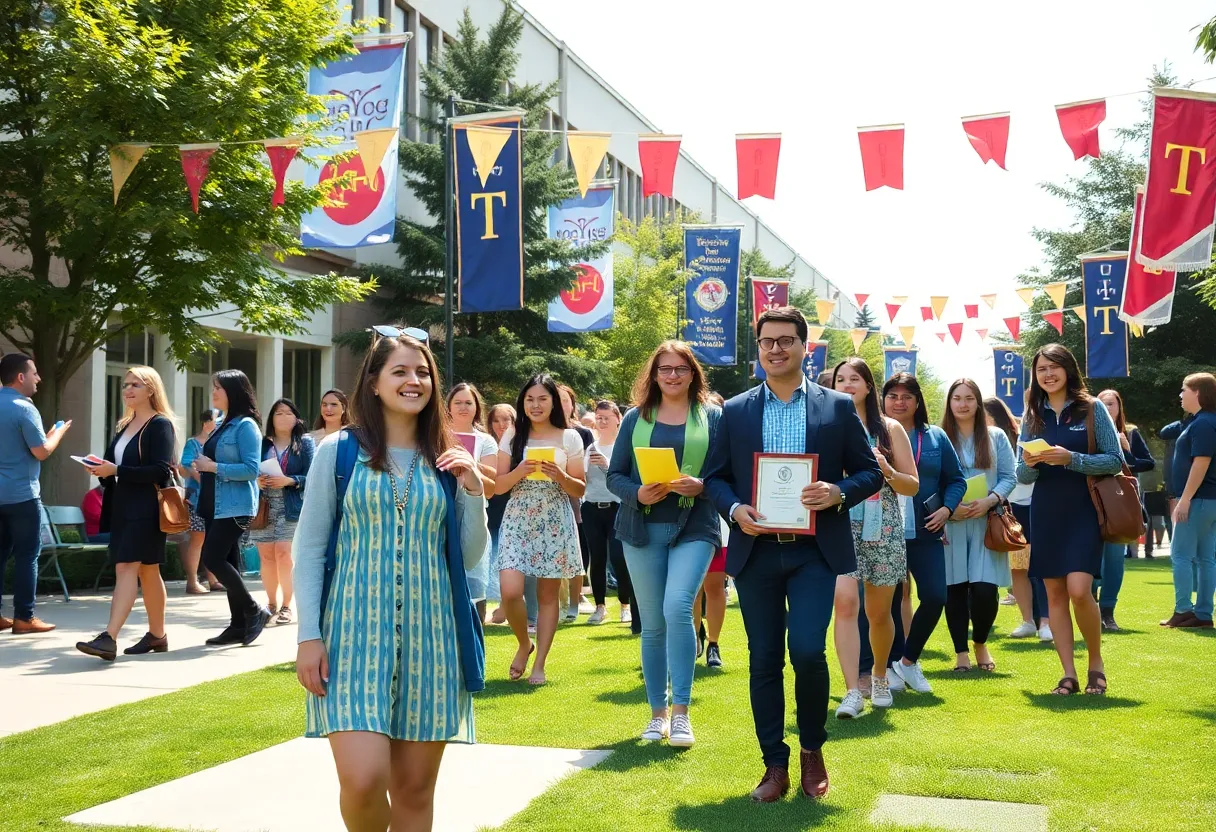 Students celebrating academic achievements at Georgia State University