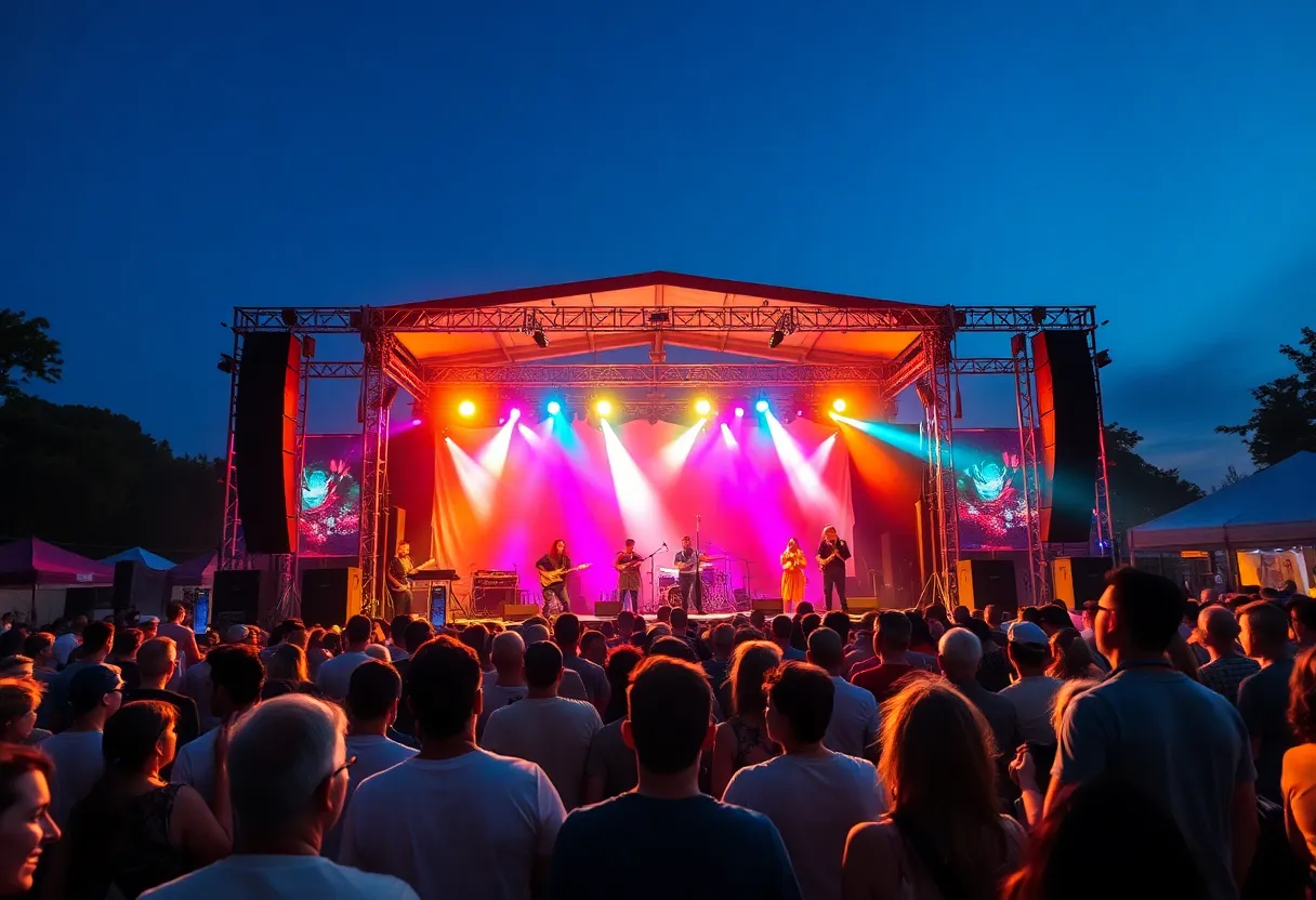 Young Thug performing at a free concert in Atlanta