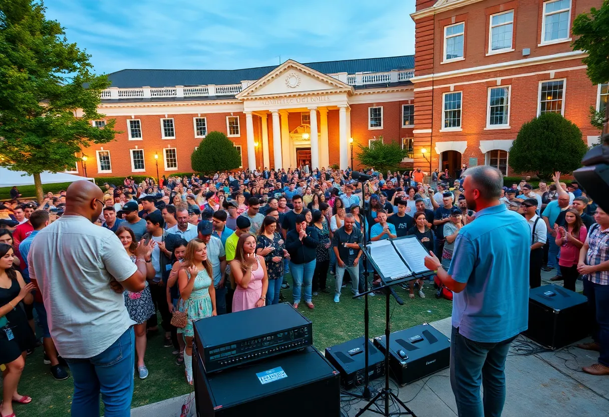 Crowd enjoying Young Thug concert at Fulton County Courthouse