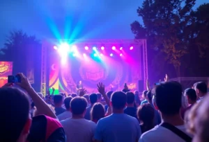 Young Thug performing at an anti-violence concert in Atlanta