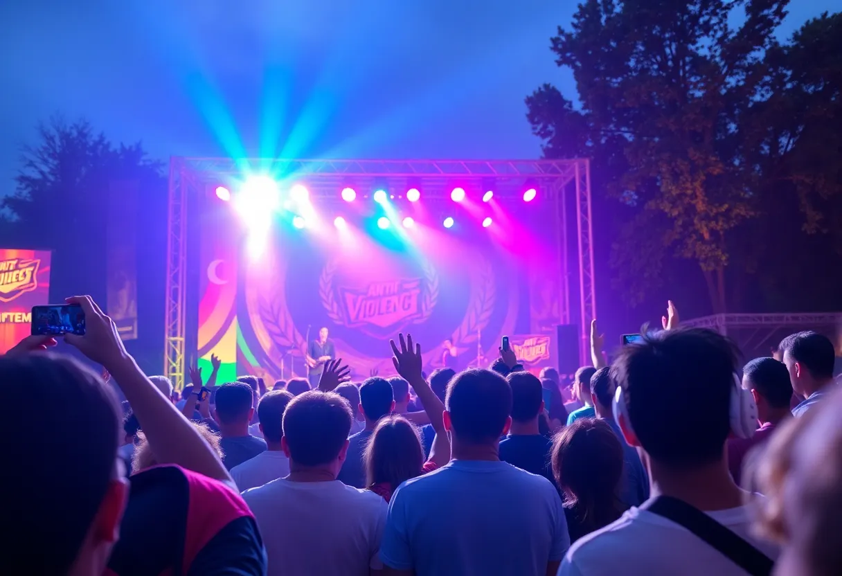 Young Thug performing at an anti-violence concert in Atlanta